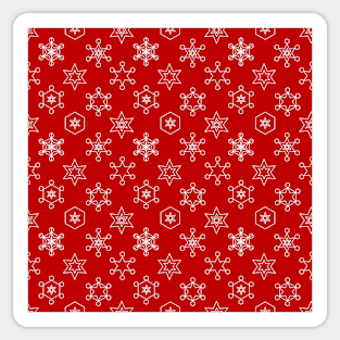 Assorted Snowflakes on Red Repeat 5748 Sticker